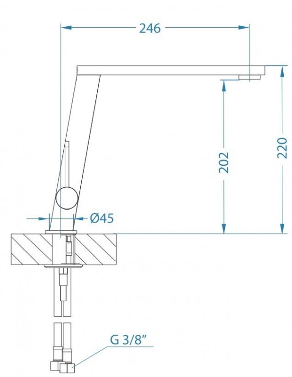 Alveus Choice kuhinjska armatura, dimenzije