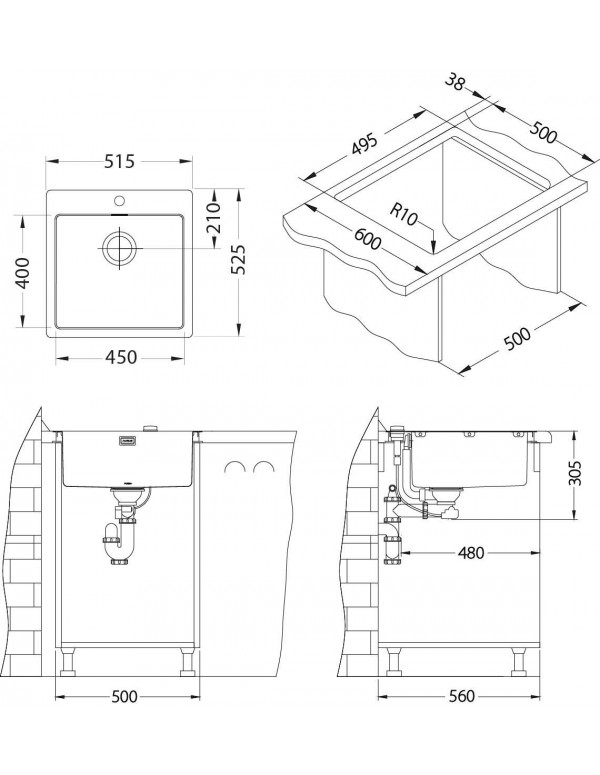 ALVEUS Pure 30 vgradna skica