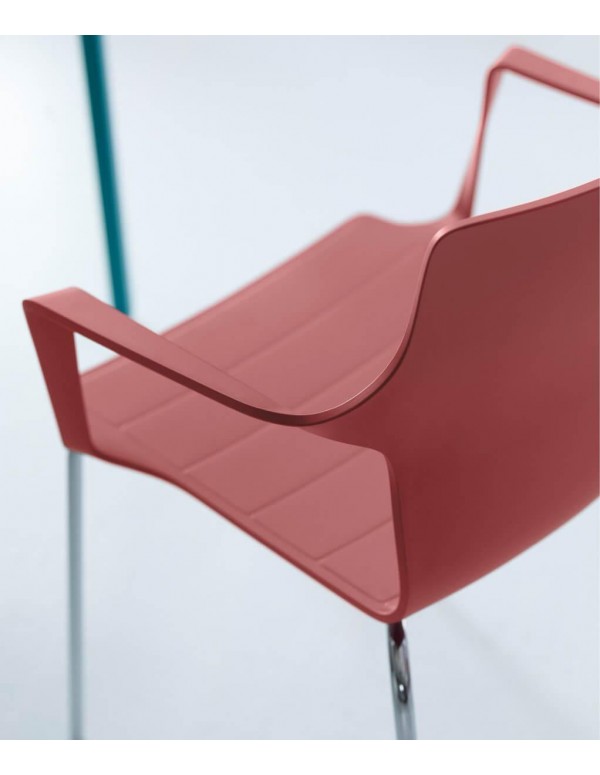 Kelly chair | Marsala shell, chromed base