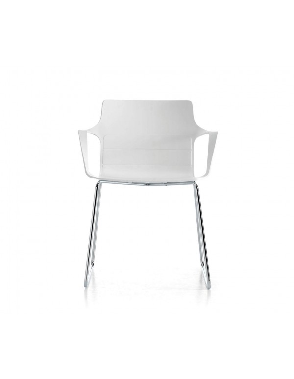 Kelly chair | White shell, chromed base