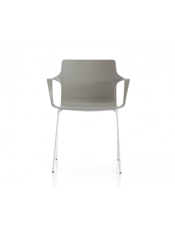 Kelly chair | Grey cement shell, white base