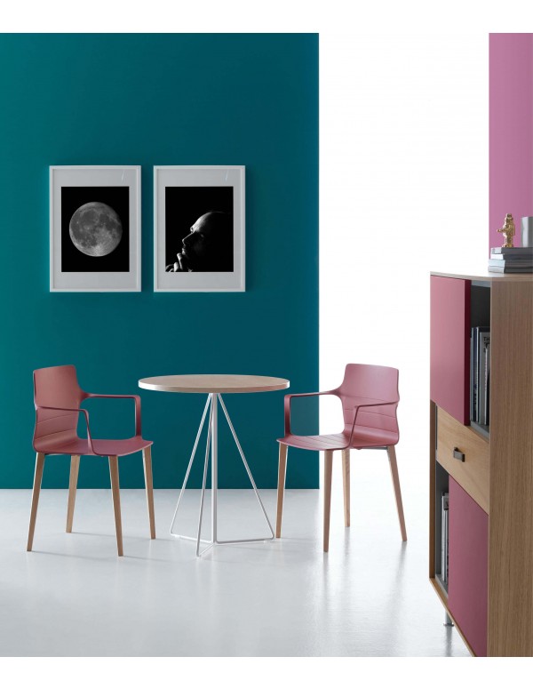 Kelly chair by Quinti Sedute | Marsala shell, natural oak base